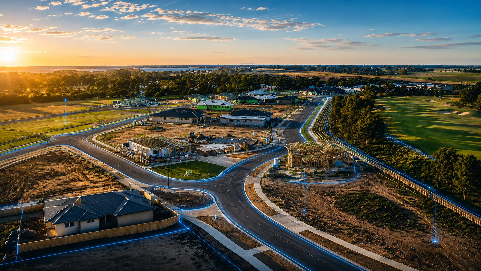 Civil infrastructure development with asset overlays